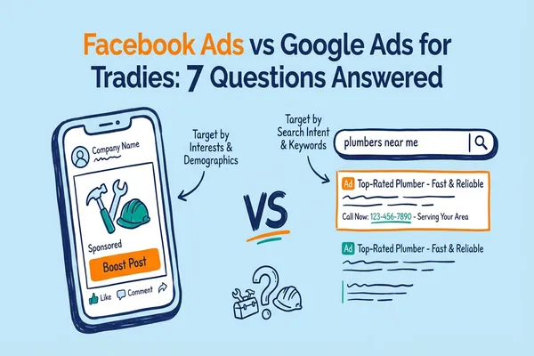 Facebook Ads vs Google Ads for Tradies: 7 Questions Answered