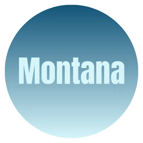 Montana silhouette in pink with bold white text, representing the state in the context of sugaring training classes offered by Love2Sugar.