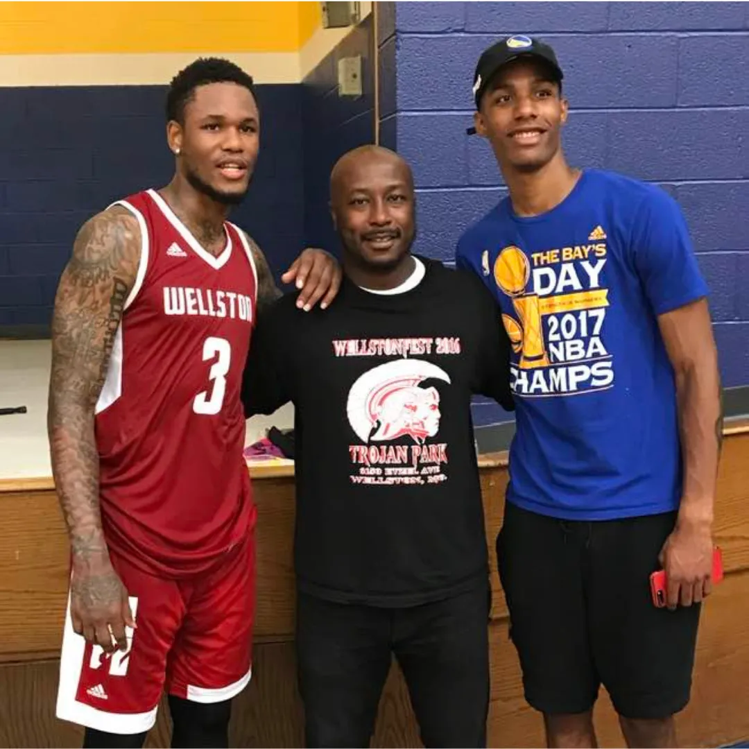 Coach Nate Griffin with NBA Veterans Ben McLemore and Patrick McCaw