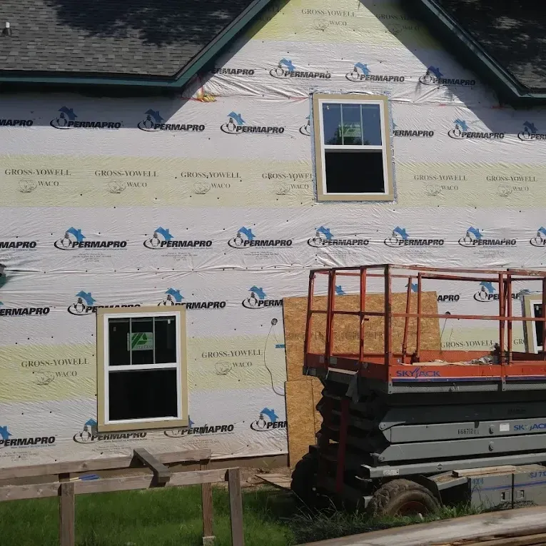 New siding on exterior of home