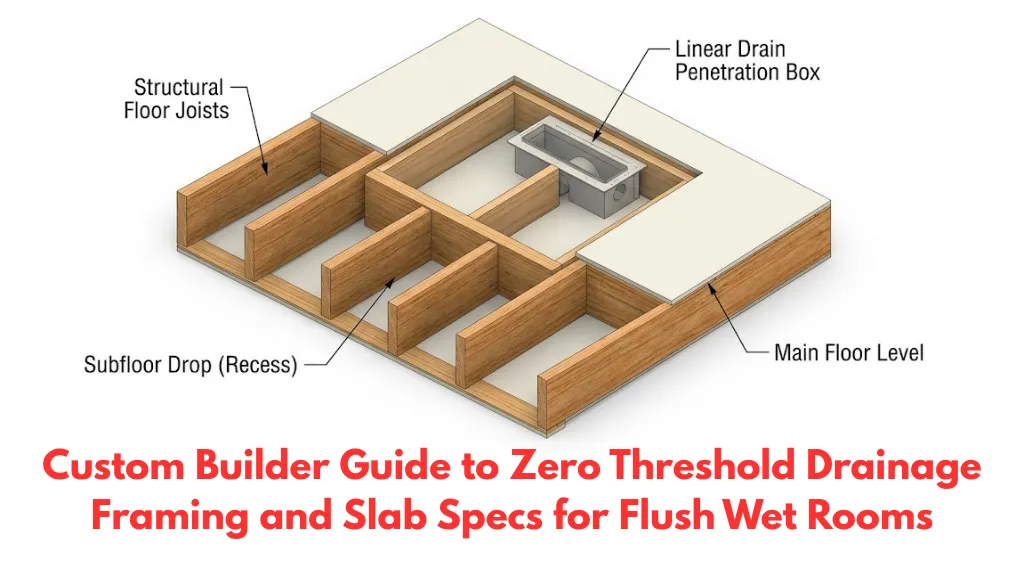 Zero Threshold Drainage Framing and Slab Specs for Flush Wet Rooms
