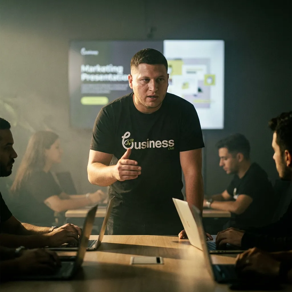 Personas emprendedoras en una sesión de formación relajada y alegre