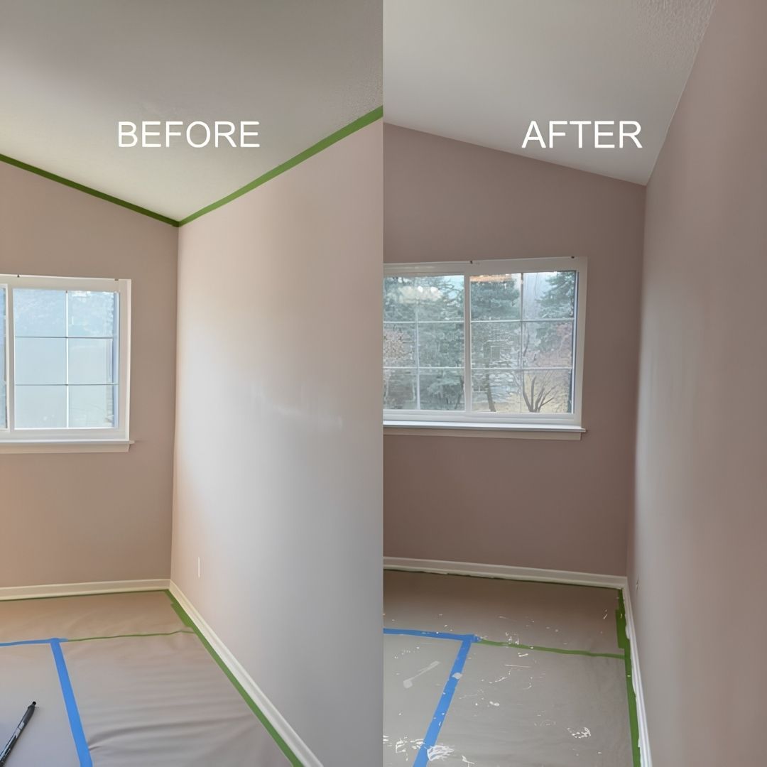 before and after client room painting