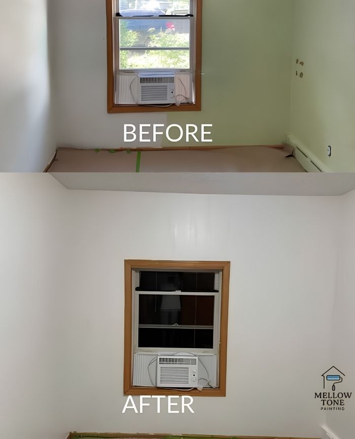 Before and after room painting