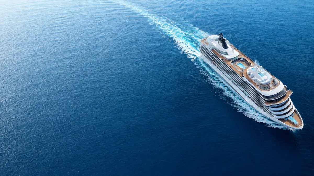 Cruise ship sailing at sea for personalized cruise planning
