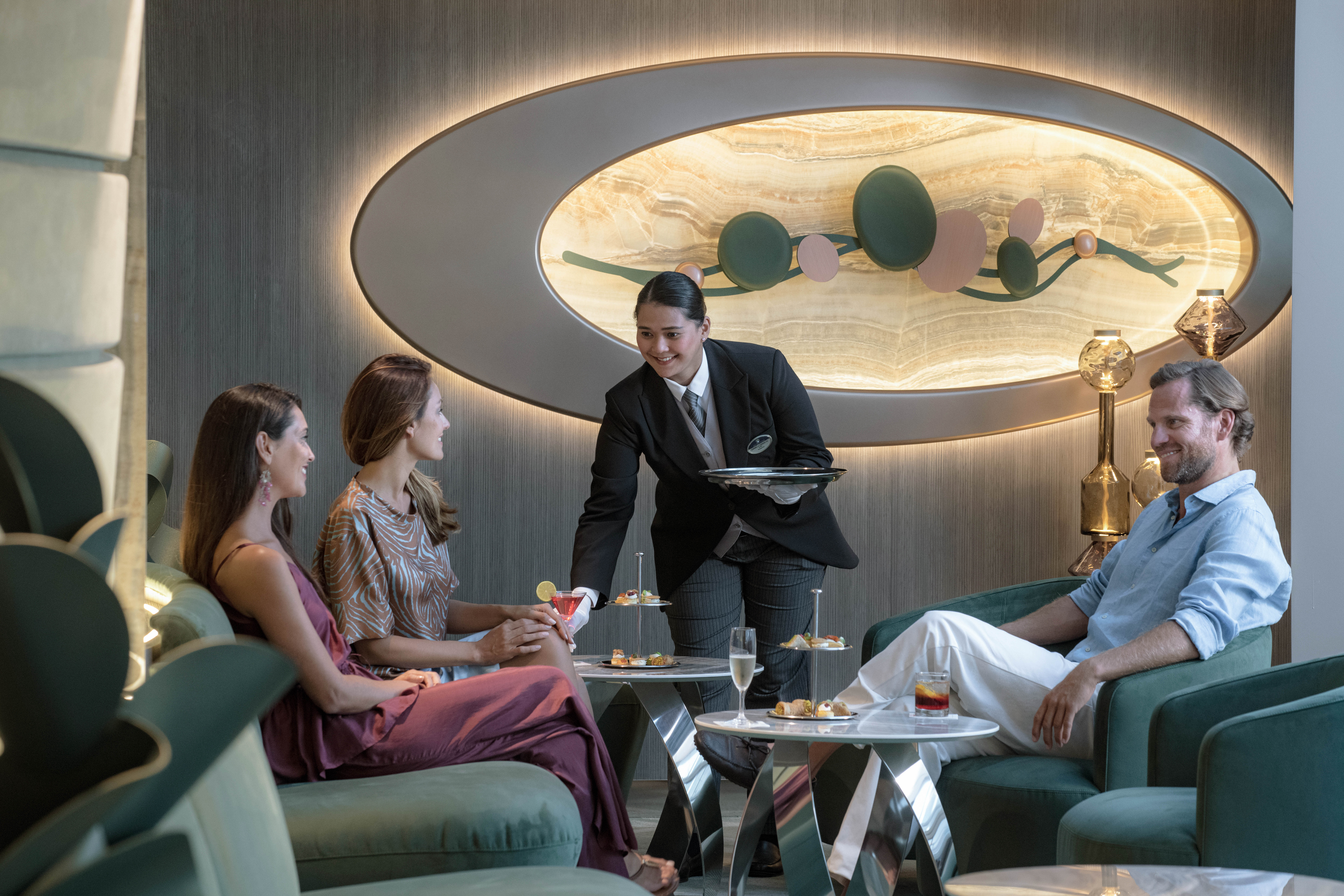 MSC Yacht Club lounge and private guest seating area