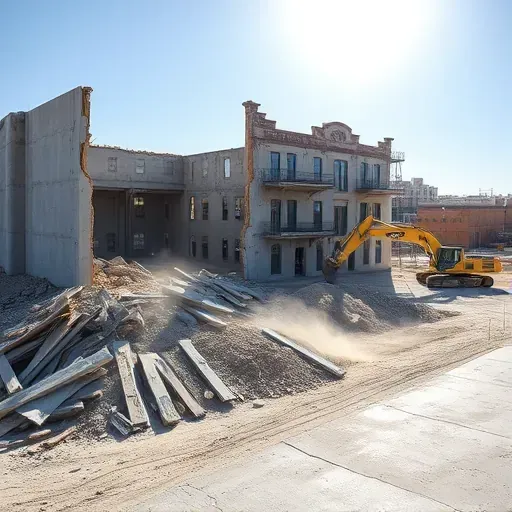 Completed demolition site in Anderson SC with neatly piled debris and organized construction equipment under a blue sky.