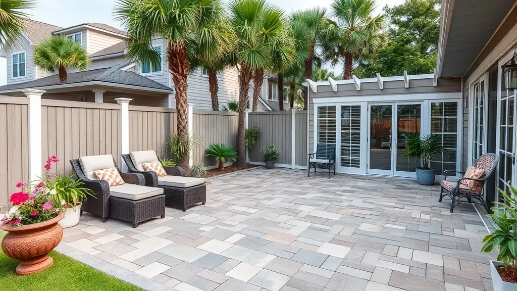 Patio removal projects in Myrtle Beach SC showcasing before and after transformations