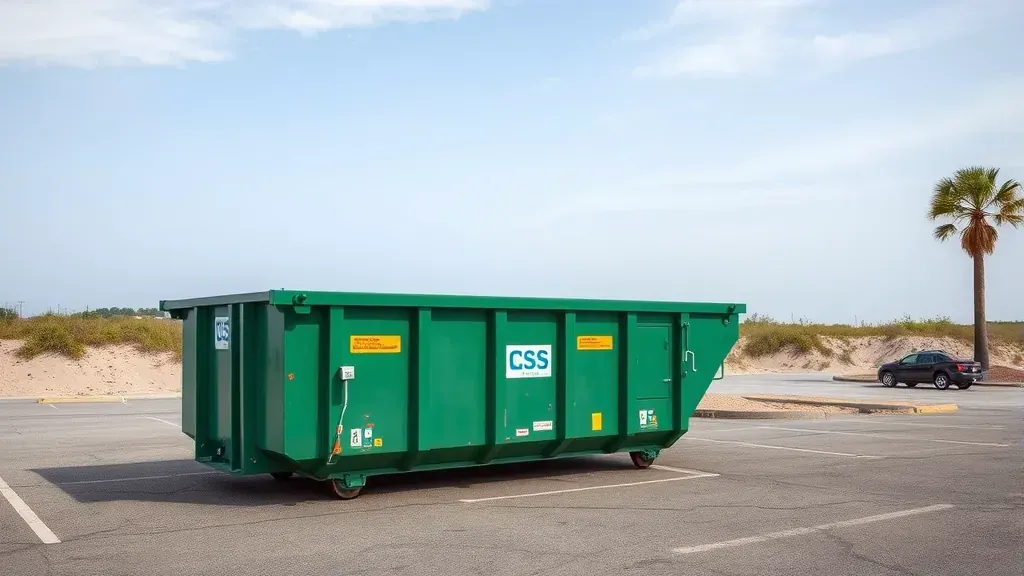 Dumpster rental projects in Myrtle Beach SC showcasing various sizes and types of dumpsters for cleanups.