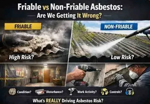 Asbestos testing scene in Myrtle Beach showing laboratory equipment, detailed tools, coastal background and organized workspace