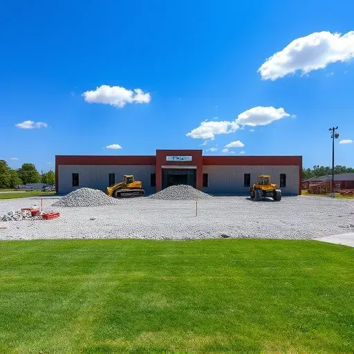 Completed demolition site in Berea SC with rubble, green grass, and construction vehicles under a clear blue sky.