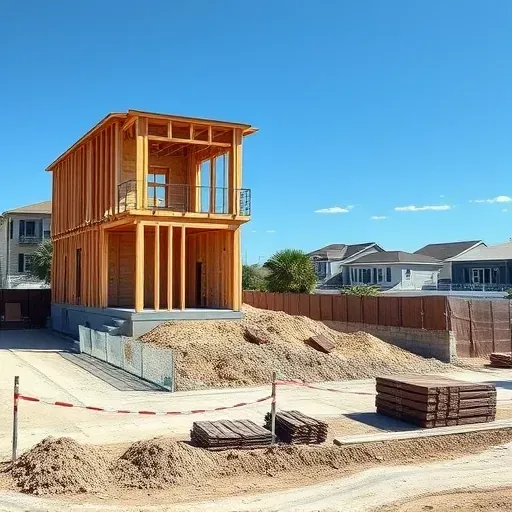 Completed house demolition in Charleston SC with clean site, exposed framing, and historic skyline in background.
