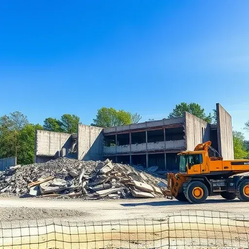 Demolition site in Socastee SC with organized debris, heavy machinery, and clear skies highlighting efficiency.