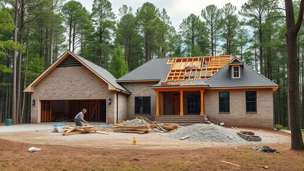 Demolition in Carolina Forest SC showcasing machinery and debris at the construction site.