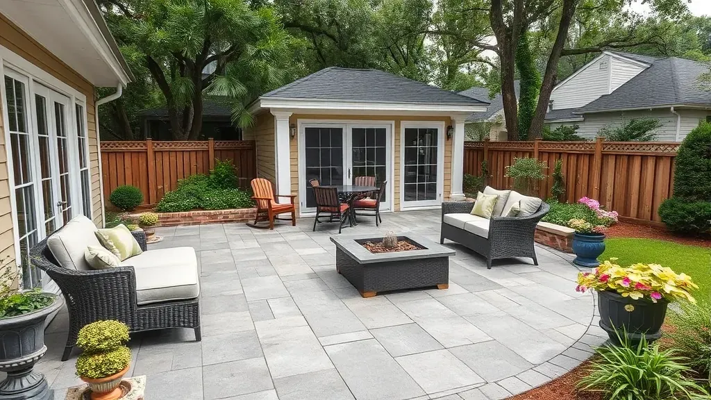 Patio removal project showcasing before and after transformation in Charleston, SC