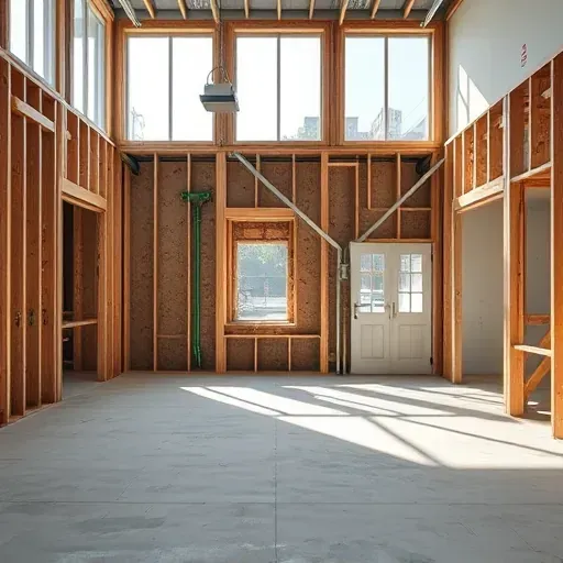 Renovated Charleston interior with exposed framing, steel beams, electrical wiring, concrete floors, and natural sunlight