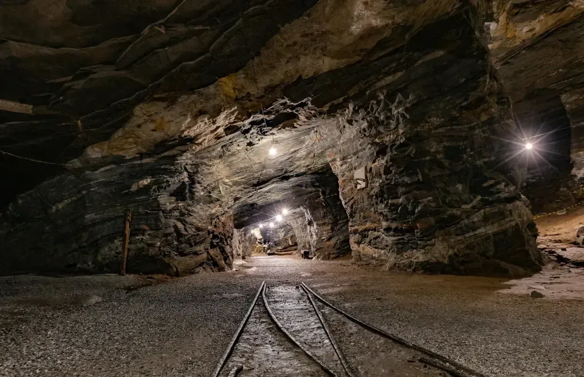 Underground Mine with Cart Tracks
