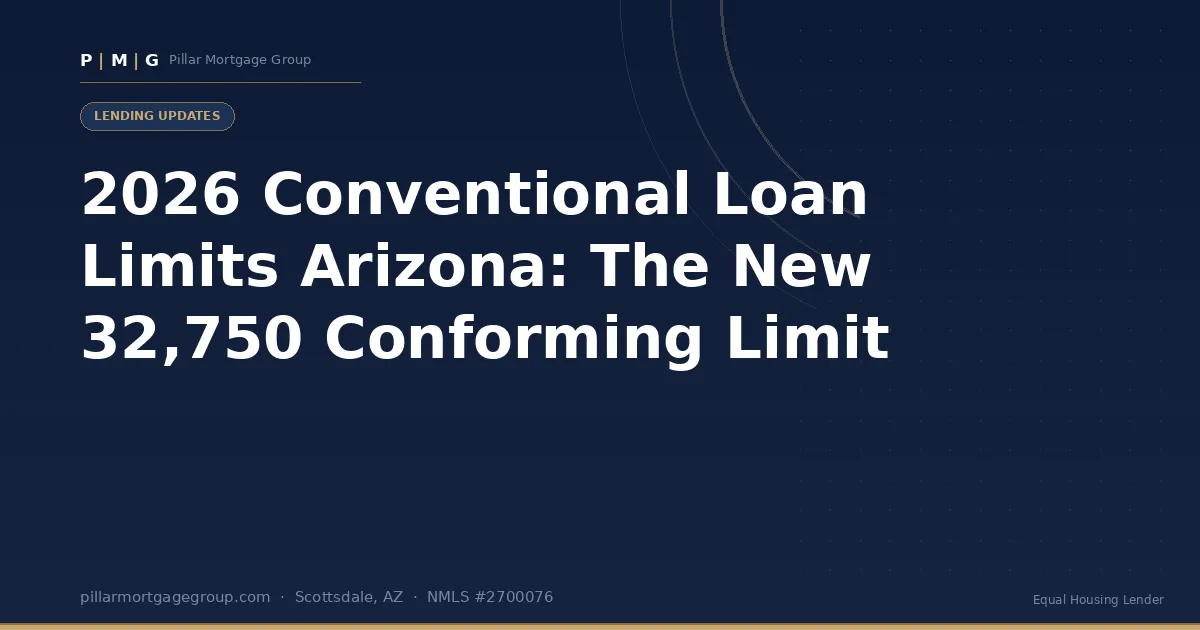 2026 Conventional Loan Limits Arizona: The New $832,750 Conforming Limit for Phoenix & Scottsdale Buyers