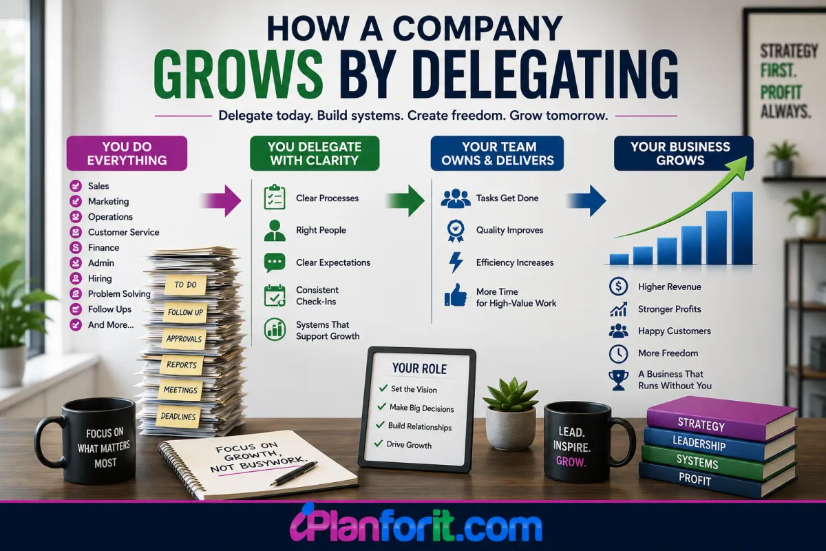 Image showing a presentation on how to delegate.