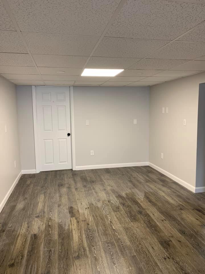 modern basement remodel for home in windham county, ct