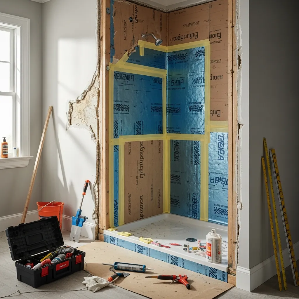 Bathroom waterproofing and water damage repair in Oakley, CA with sealed shower areas, moisture-resistant surfaces, and updated finishes.