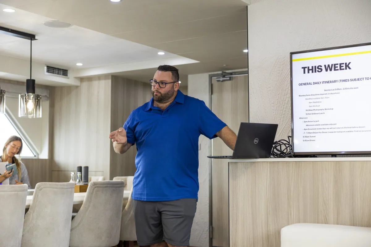 instructing photography workshop