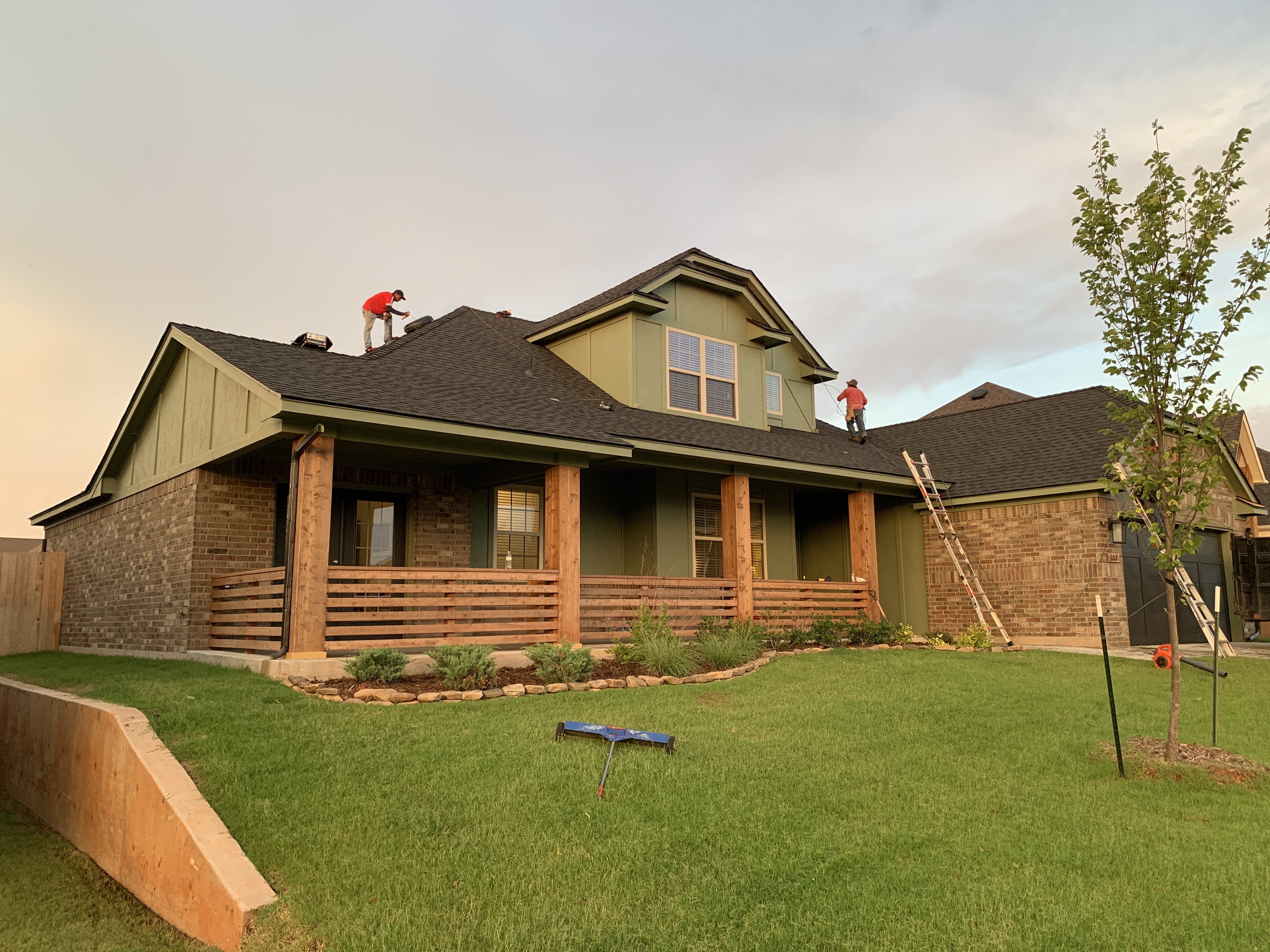 Residential roof tear-off process during full roof replacement