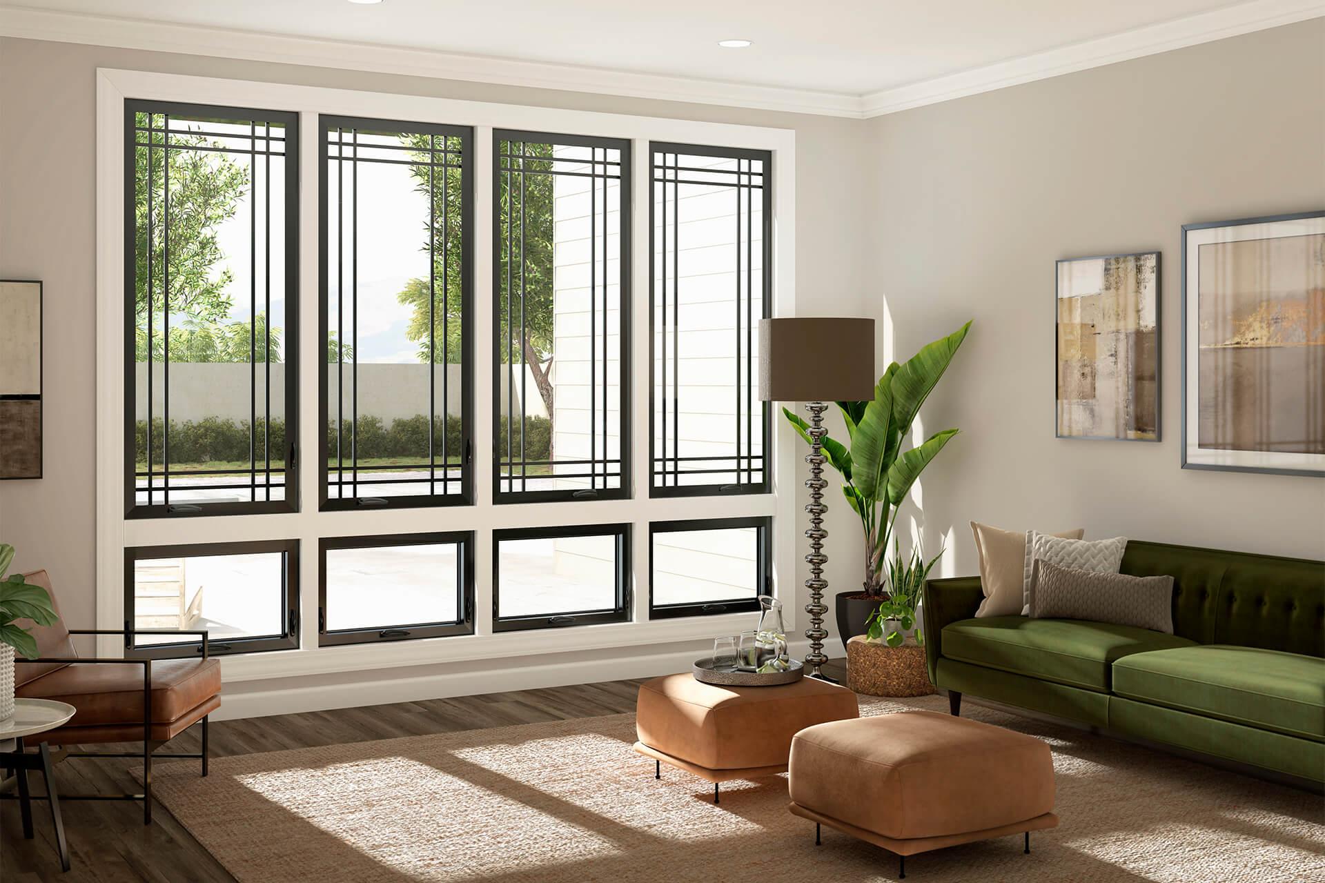 Energy efficient window installation in modern living room