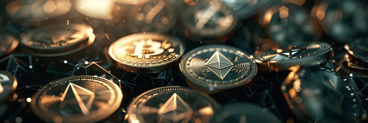 crypto currency around a blockchain network