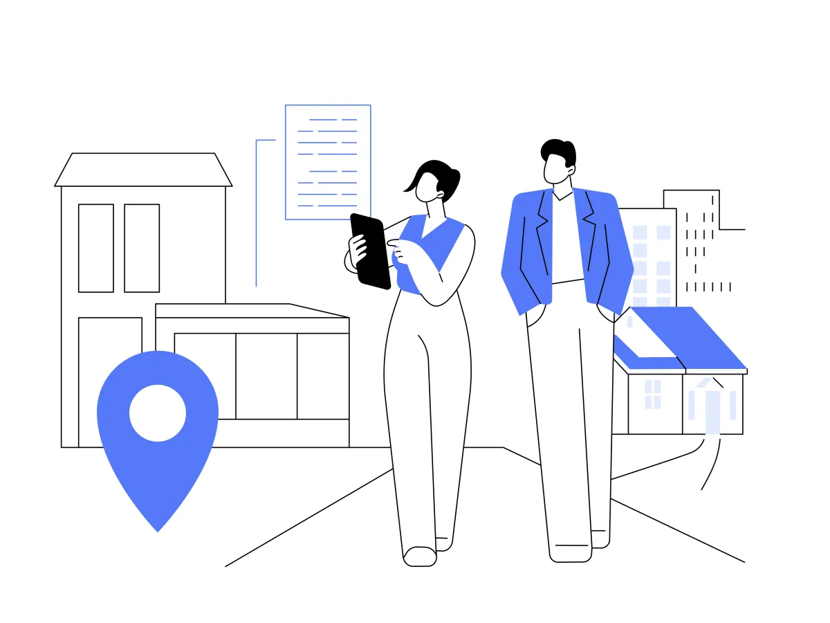 a room with couches and tables