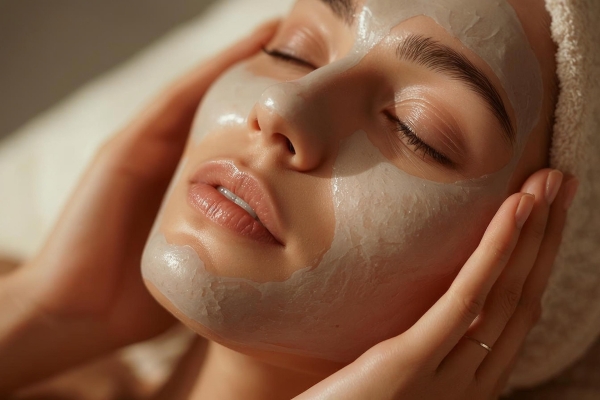 Skincare professional performing microchanneling treatment on a client in a modern clinic