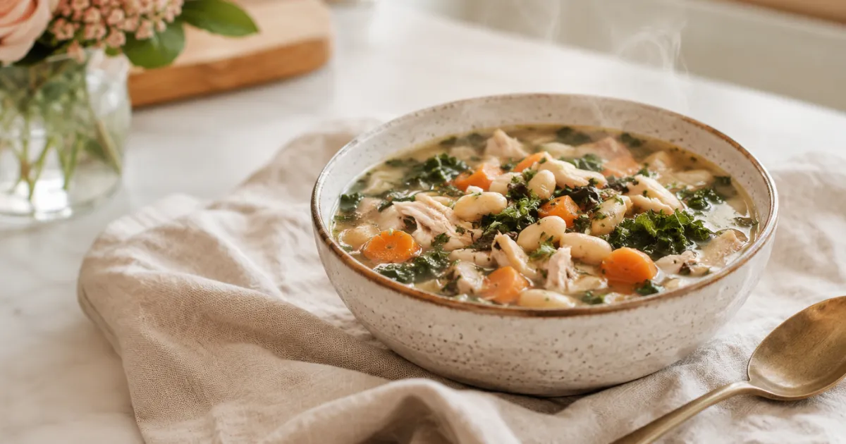 A Cozy Tuscan White Bean and Chicken Soup for Busy Nights
