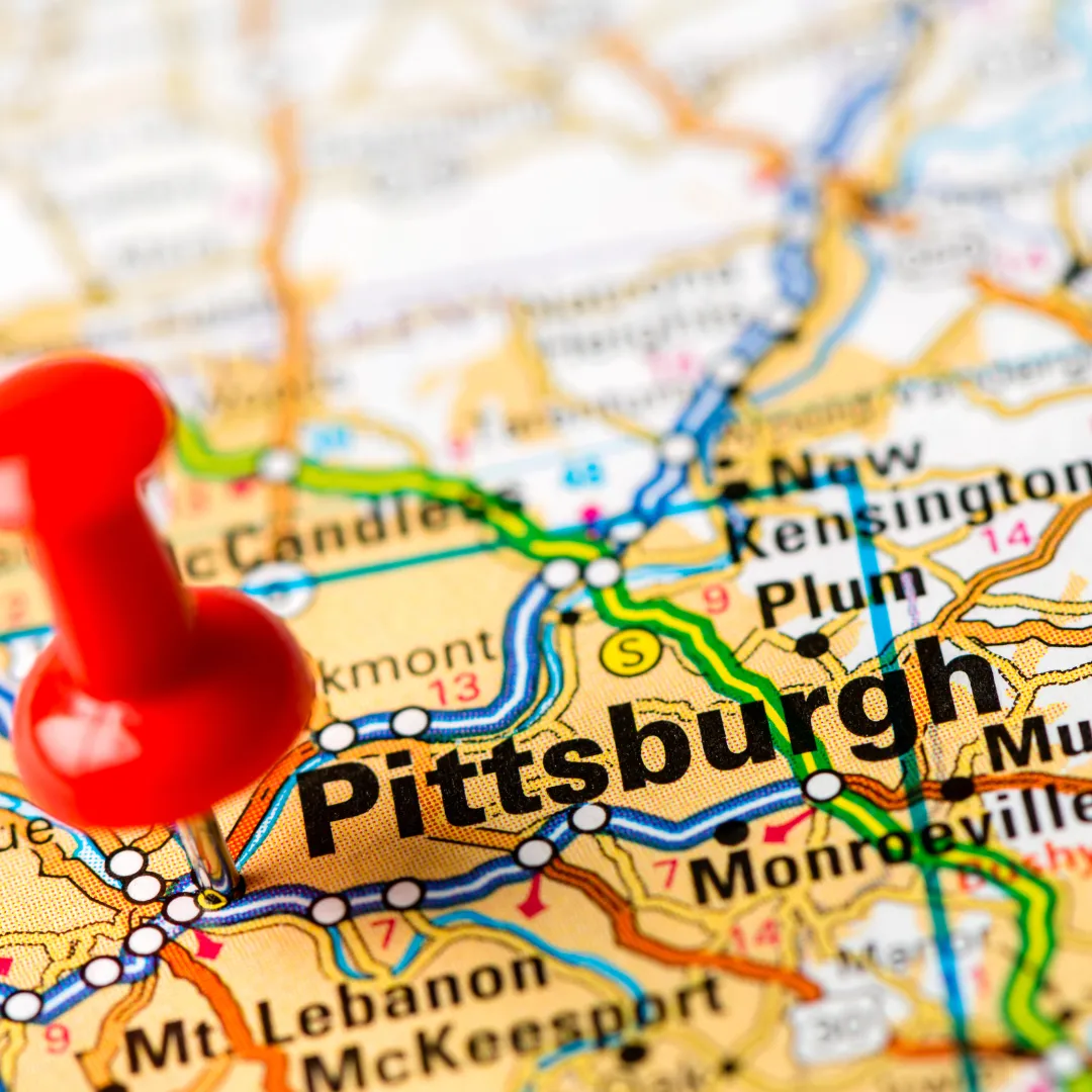 Map of Pittsburgh PA