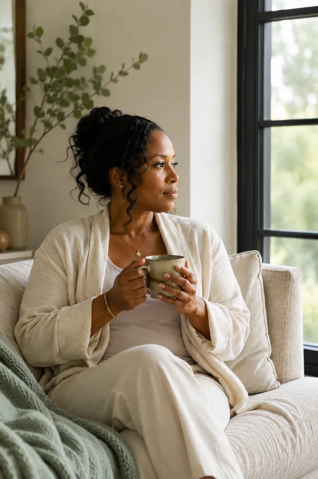 Woman experiencing lingering symptoms despite normal lab results, reflecting unexplained fatigue and hormone imbalance.
