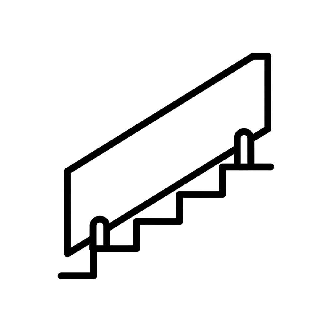 frameless glass balustrade on staircase