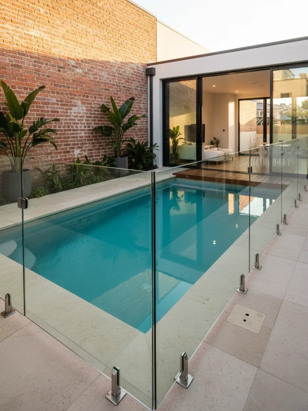 Premium frameless glass pool fences Teneriffe for riverfront homes, combining safety compliance with crystal clear views.
