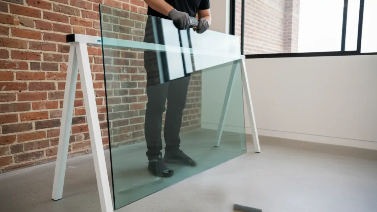 High-strength safety glass in Ascot including toughened and laminated options with pre-drilled holes for fittings