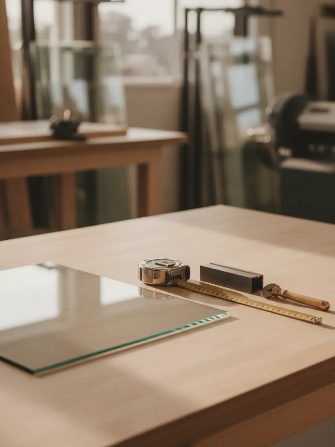 Glass sheets safely stored on A-frame rack in a local Bulimba glazing setup
