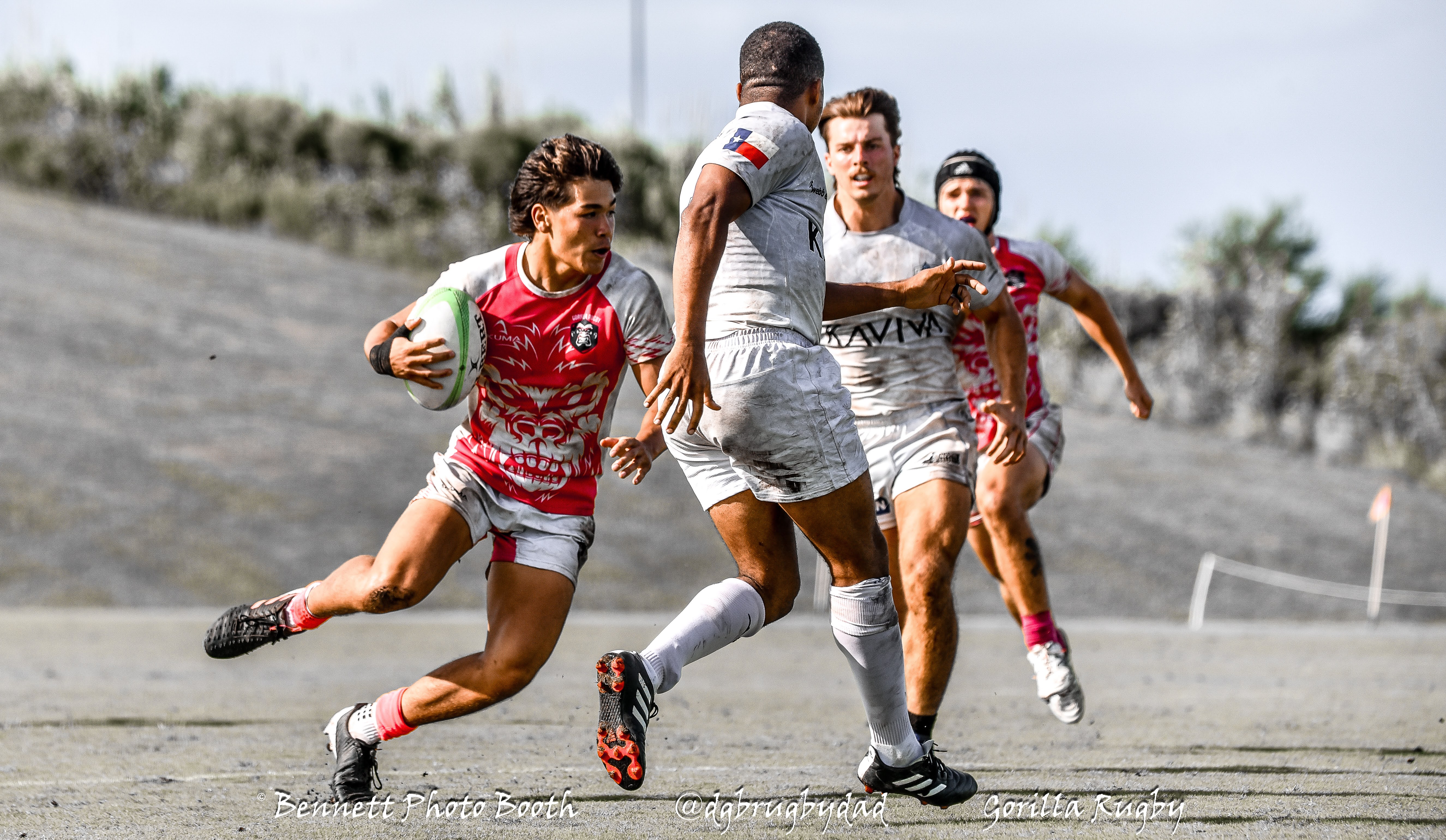 a group of people playing a game of rugby