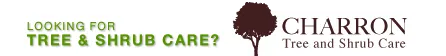 Charron Tree and Shrub Care logo banner with the text "Looking for Tree & Shrub Care?"