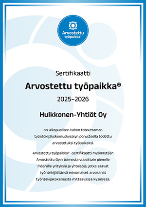 Avostetty työpaikka setifikaatti