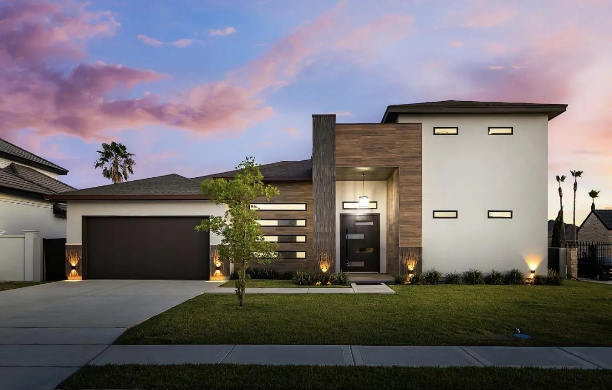 Custom coastal home exterior with elegant architectural details