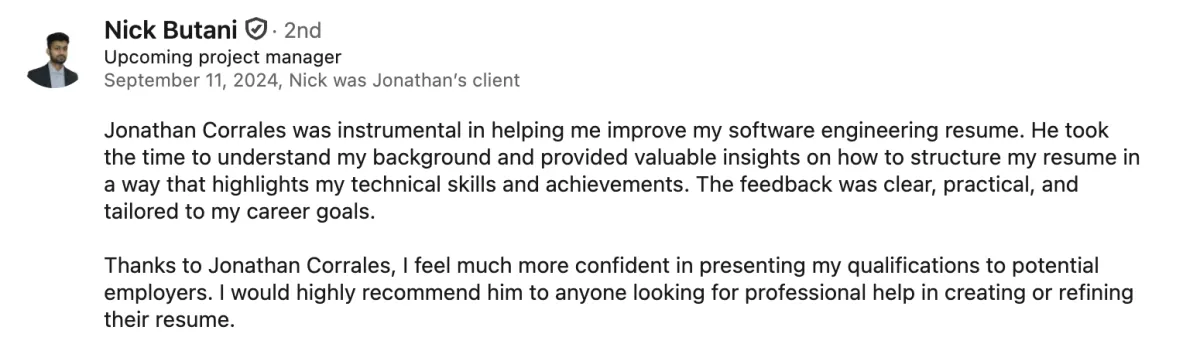 LinkedIn recommendation for ready aim interview