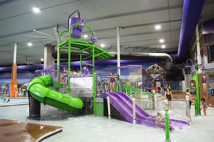 The indoor aquatic playground at Chaos Water Park
