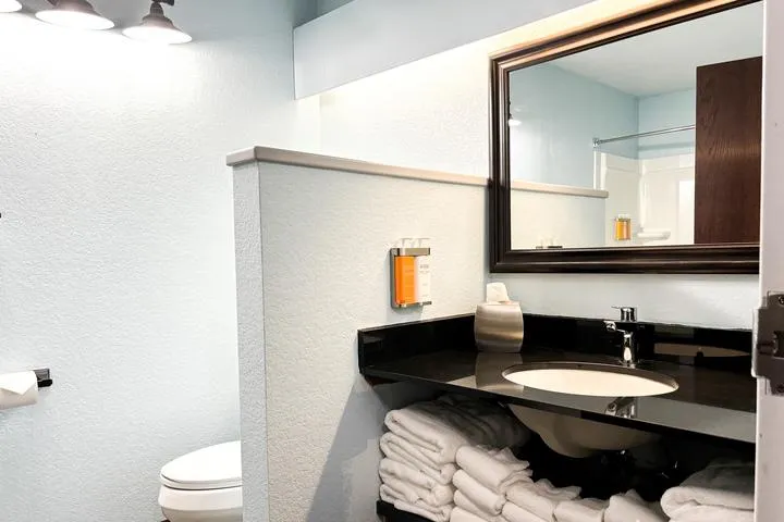 Bathroom in the Magnolia Bunk Room at Metropolis Resort