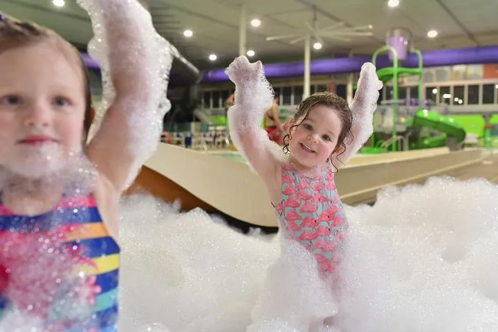 Kids playing in foam at Chaos Water Park