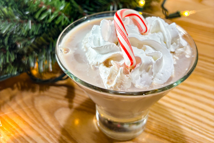 City Eats Orange Creamsicle Mimosa with orange juice, heavy cream, simple syrup, and topped with champagne.