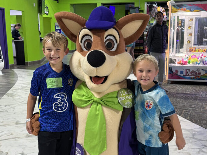 Kids in the trampoline park at Action City during Glow in the Park