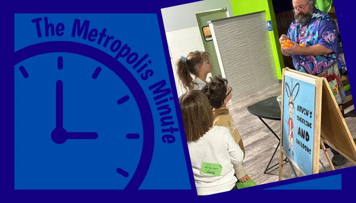 Metropolis Minute featuring team members at Action City's St. Paddy's Day Party.