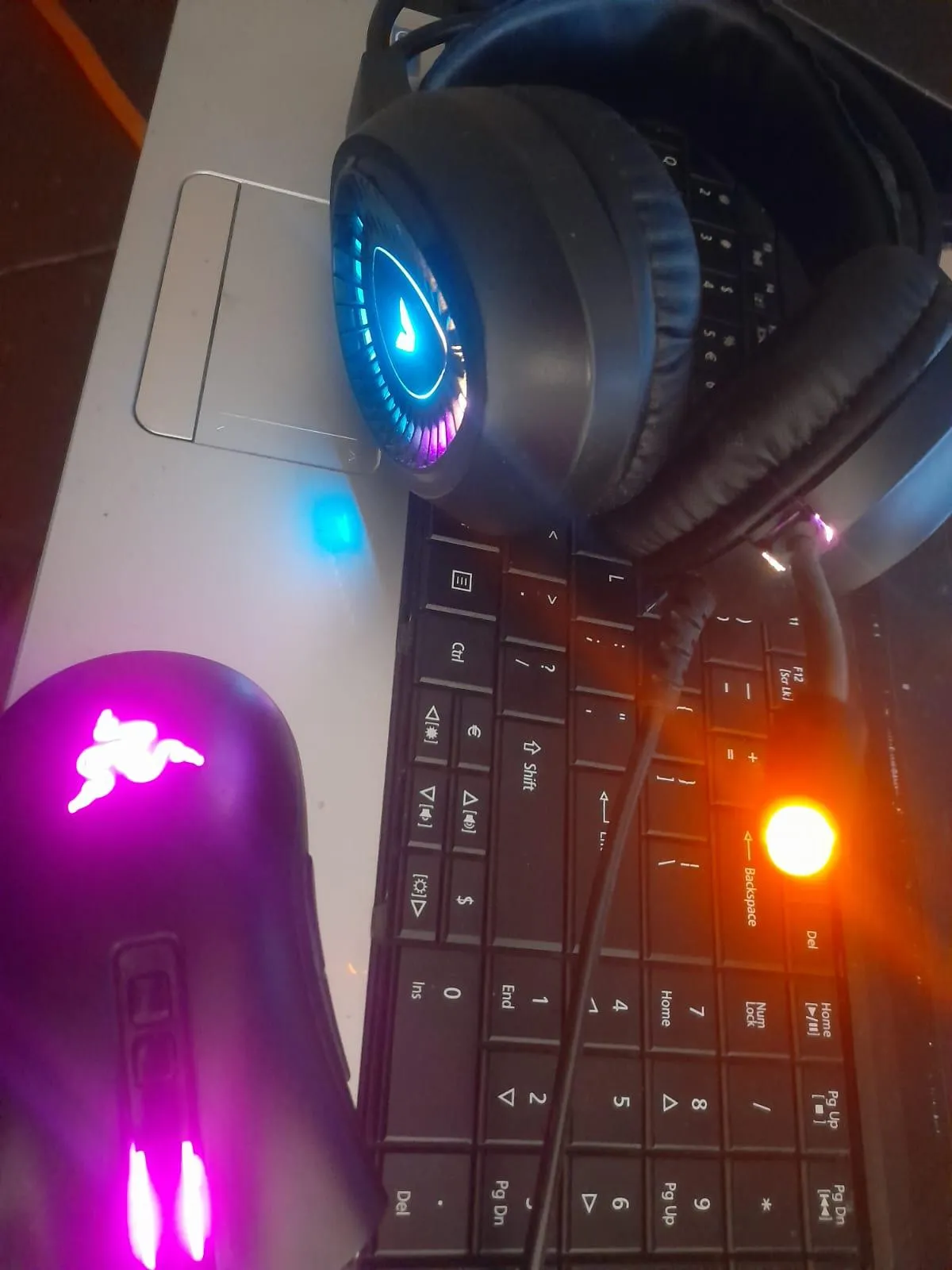 Modern web designer setup with RGB lighting and headset - Dynamic Website Solutions Gauteng